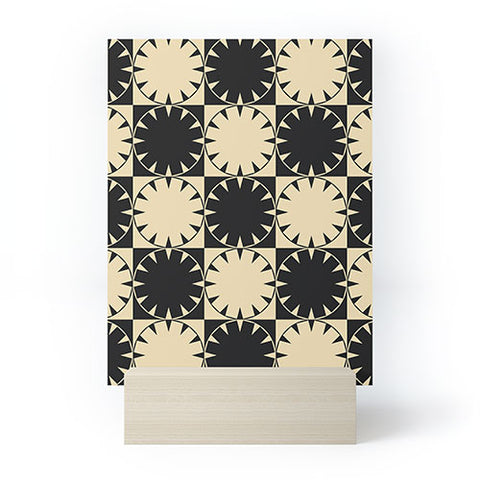 Jen Du Black and Beige Retro Mini Art Print