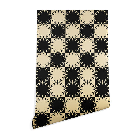 Jen Du Black and Beige Retro Wallpaper