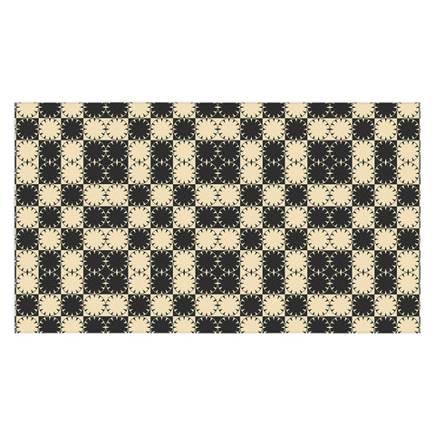 Jen Du Black and Beige Retro Tablecloth