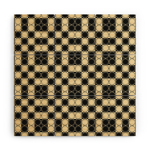 Jen Du Black and Beige Retro Wood Wall Mural