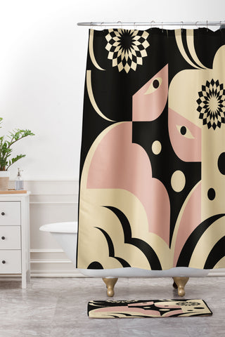 Jen Du Bubble Bath II Shower Curtain And Mat