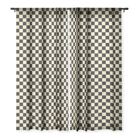 Jen Du Classy Checkerboard Sheer Window Curtain