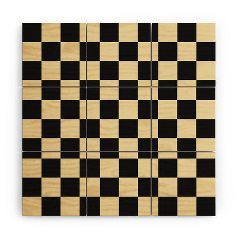 Jen Du Classy Checkerboard Wood Wall Mural