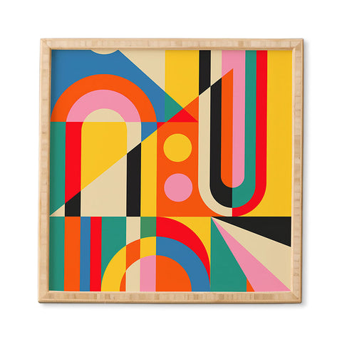 Jen Du Colorful Geometrics Framed Wall Art