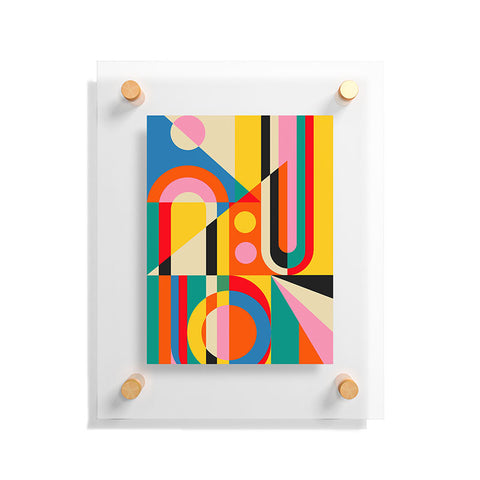 Jen Du Colorful Geometrics Floating Acrylic Print