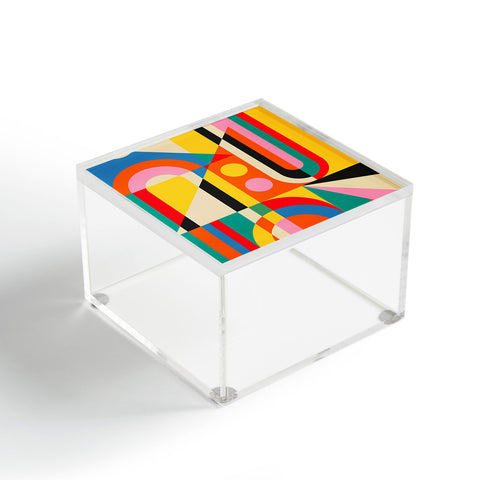 Jen Du Colorful Geometrics Acrylic Box