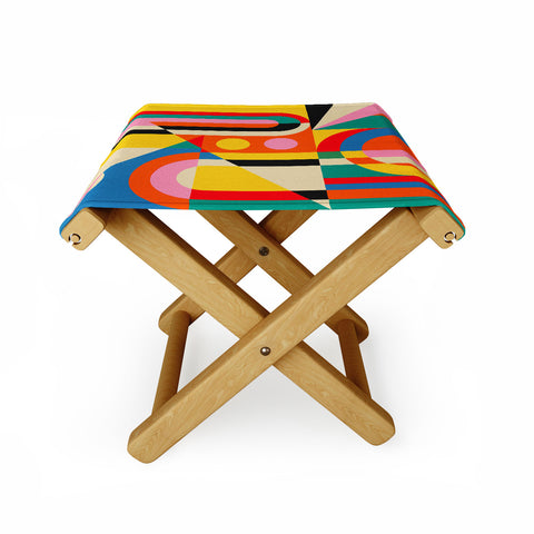 Jen Du Colorful Geometrics Folding Stool