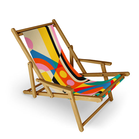 Jen Du Colorful Geometrics Sling Chair