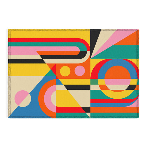 Jen Du Colorful Geometrics Outdoor Rug