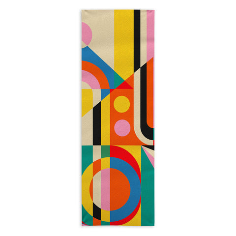 Jen Du Colorful Geometrics Yoga Towel