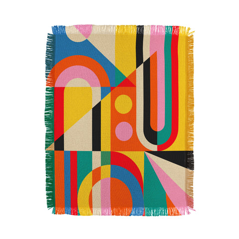 Jen Du Colorful Geometrics Throw Blanket