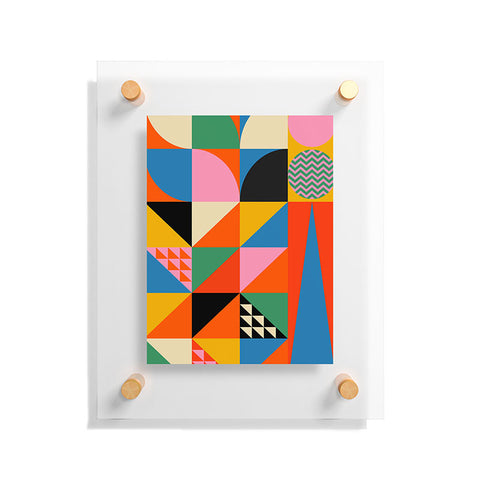 Jen Du Geometric abstraction in color Floating Acrylic Print