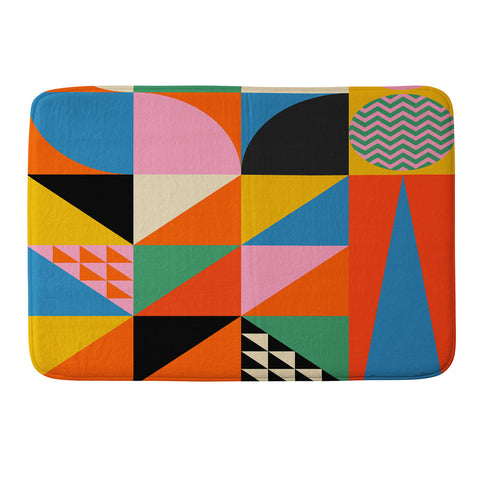 Jen Du Geometric abstraction in color Memory Foam Bath Mat