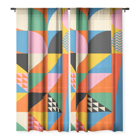 Jen Du Geometric abstraction in color Sheer Non Repeat