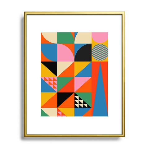 Jen Du Geometric abstraction in color Metal Framed Art Print