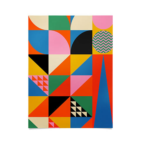 Jen Du Geometric abstraction in color Poster