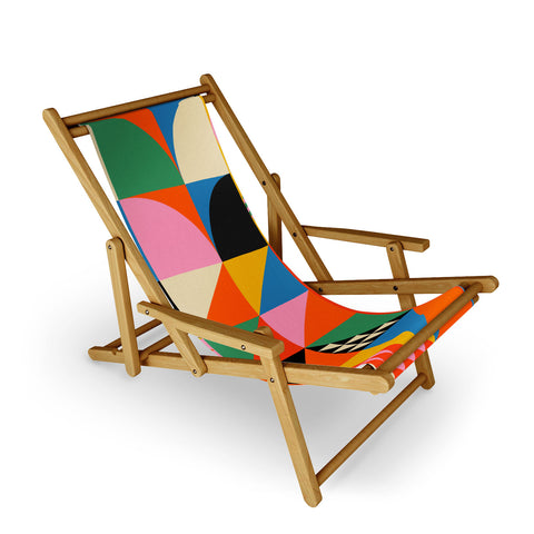 Jen Du Geometric abstraction in color Sling Chair