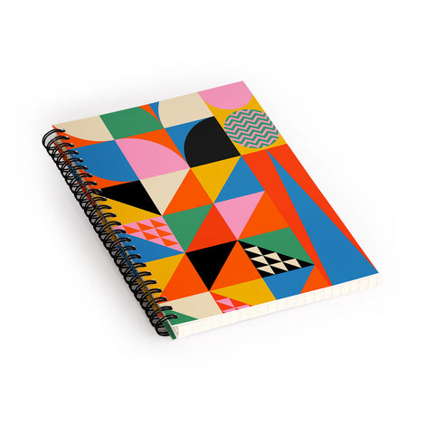 Jen Du Geometric abstraction in color Spiral Notebook