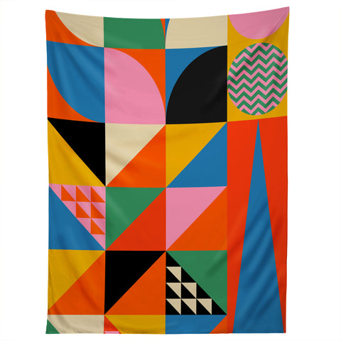 Jen Du Geometric abstraction in color Tapestry