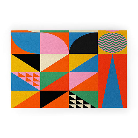 Jen Du Geometric abstraction in color Welcome Mat