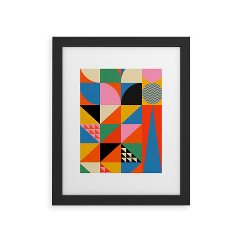 Jen Du Geometric abstraction in color Framed Art Print