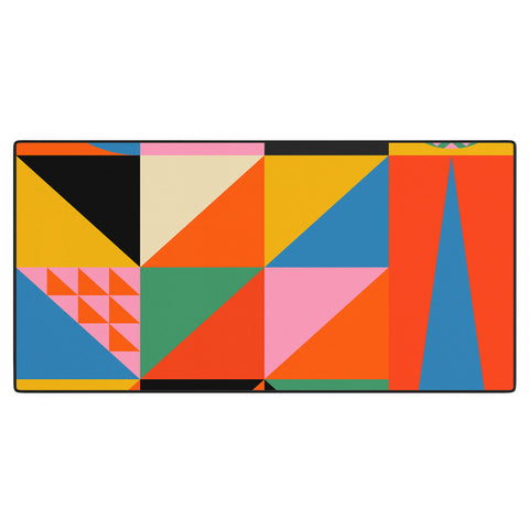 Jen Du Geometric abstraction in color Desk Mat