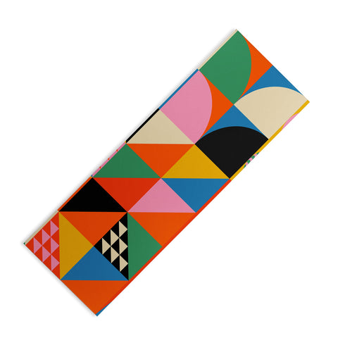 Jen Du Geometric abstraction in color Yoga Mat
