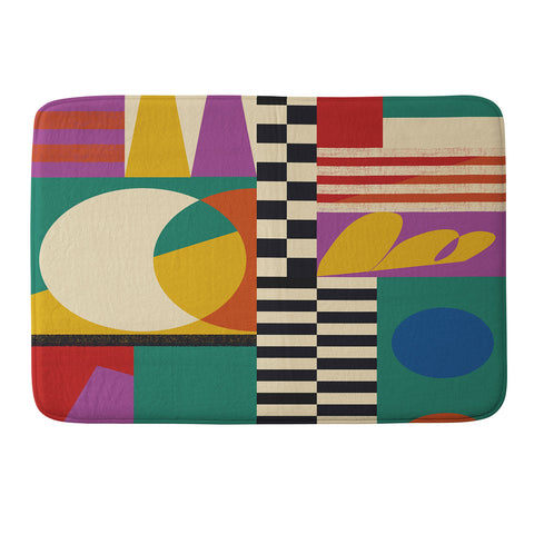 Jen Du Geometric Movement Memory Foam Bath Mat