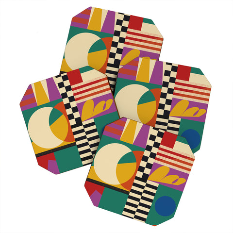 Jen Du Geometric Movement Coaster Set