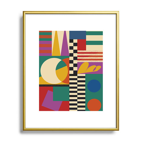 Jen Du Geometric Movement Metal Framed Art Print