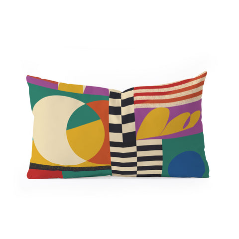 Jen Du Geometric Movement Oblong Throw Pillow