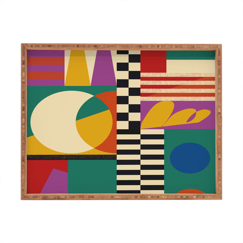 Jen Du Geometric Movement Rectangular Tray