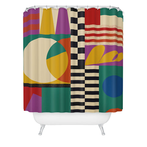 Jen Du Geometric Movement Shower Curtain