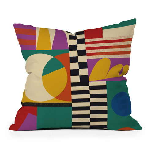 Jen Du Geometric Movement Throw Pillow