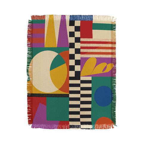 Jen Du Geometric Movement Throw Blanket