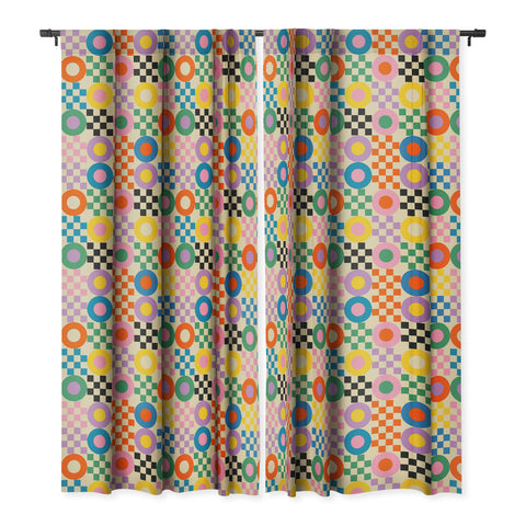 Jen Du Lucky Checkerboard Blackout Window Curtain
