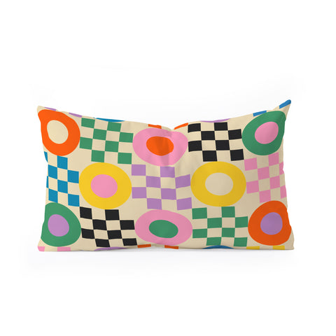 Jen Du Lucky Checkerboard Oblong Throw Pillow