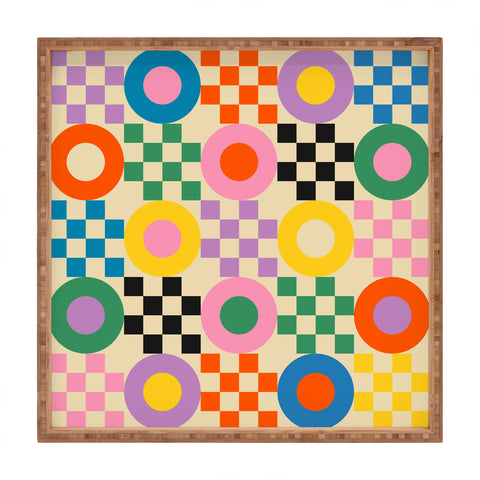 Jen Du Lucky Checkerboard Square Tray