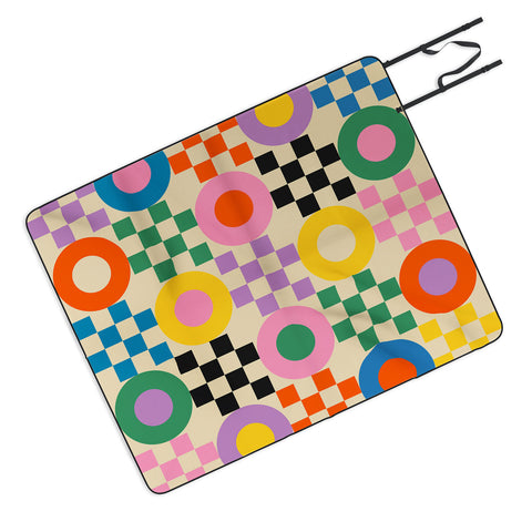 Jen Du Lucky Checkerboard Picnic Blanket