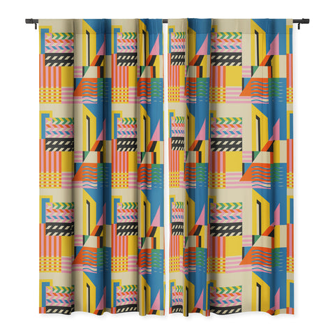 Jen Du South France coast Landscape Blackout Window Curtain