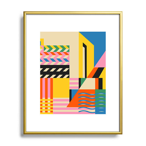 Jen Du South France coast Landscape Metal Framed Art Print