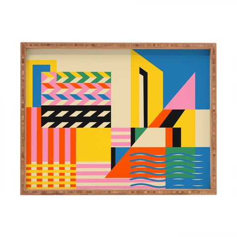 Jen Du South France coast Landscape Rectangular Tray