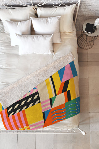 Jen Du South France coast Landscape Fleece Throw Blanket