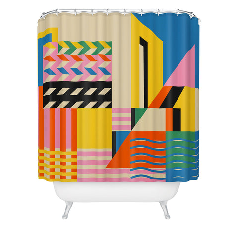 Jen Du South France coast Landscape Shower Curtain