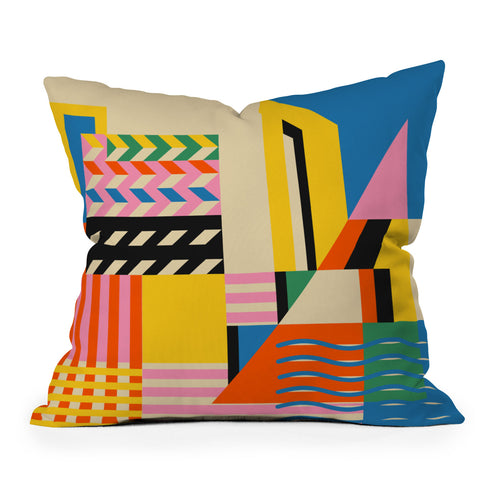 Jen Du South France coast Landscape Throw Pillow