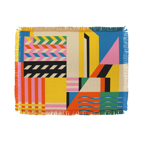 Jen Du South France coast Landscape Throw Blanket