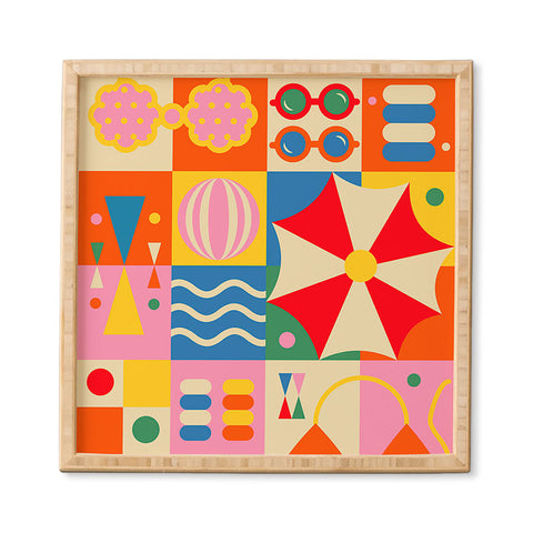 Jen Du Summer Beach Lifestyle Framed Wall Art