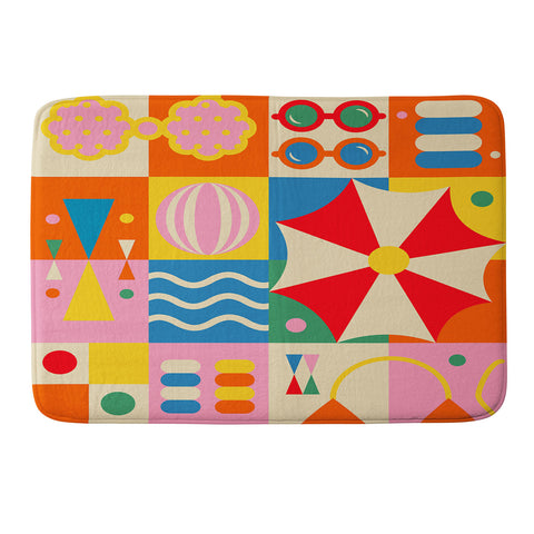 Jen Du Summer Beach Lifestyle Memory Foam Bath Mat
