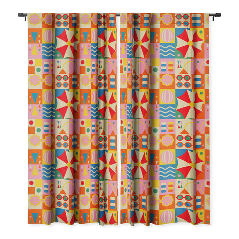 Jen Du Summer Beach Lifestyle Blackout Window Curtain