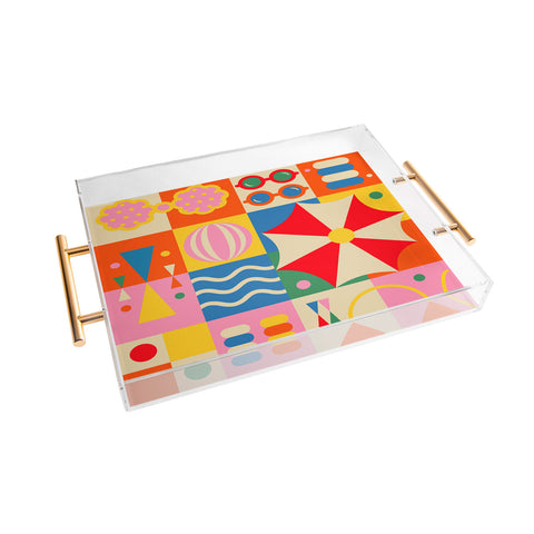 Jen Du Summer Beach Lifestyle Acrylic Tray